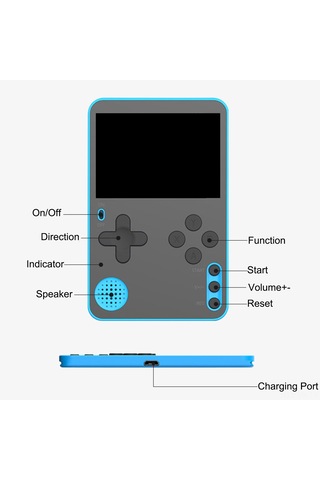 Vkemall K10 El Tipi Oyun Konsolu 2.4 İnç Renkli Ekran 500 Adet Klasik Oyun Dahil Yeşil