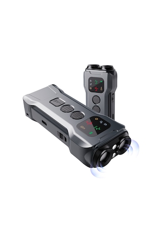 Folinda Siyah P9 Ultrasonik Köpek Antrenörü - 15-30khz Çift Frekanslı, El Fenerli, İç Bataryalı, Köpek Havlamasını Durdurma Ve Kötü Davranışları Engelleme Aleti