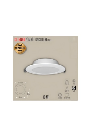 Cata Zümrüt Backlight Led Panel 10w Beyaz Işık 3 Adet Ct-5650