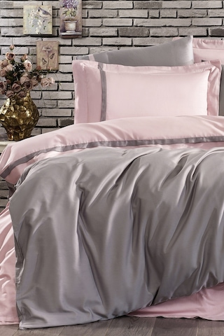 Nazik Home Elite Nevresim Takımı Pudra-Gri