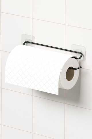 Zabata Yapışkanlı Kağıt Havluluk Siyah Kağıt Havlu Askısı Tutacağı Metal Banyo Mutfak Havluluğu Minimal Siyah