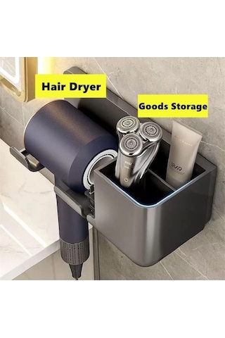 Busstier Saç Kurutma Makinesi Tutucu Banyo Organizeri: Duvara Bej