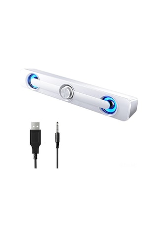 Novahub Sada V-111 Usb Mini Hoparlör, Beyaz Tasarım, Kolay Ses Kontrol, Masaüstü/ev Kullanımı