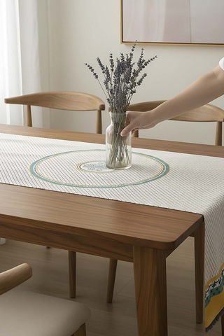 Safran Luxe Keten Runner 45x140 Cm Çok Renkli
