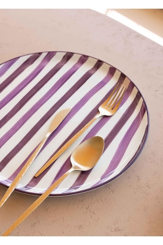 The Mia Joy Pasta Tabağı 6lı Set Mor 19 Cm Çok Renkli