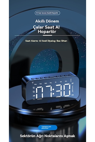 Akıllı Bluetooth Sesli Elektronik Çok Fonksiyonlu Saat Aı Voice Sürümü
