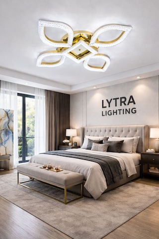 Elysium Model Gold Ledli 3 Renk Modu Kristal Salon Mutfak Yatak Çocuk Odası Avize Altın