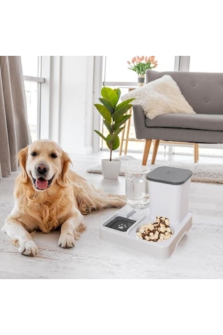 Monozone 2in1 Otomatik Evcil Hayvan Mama Su Kabı Kedi Ve Köpek Mama Su Sebili 750g Mama 1l Su