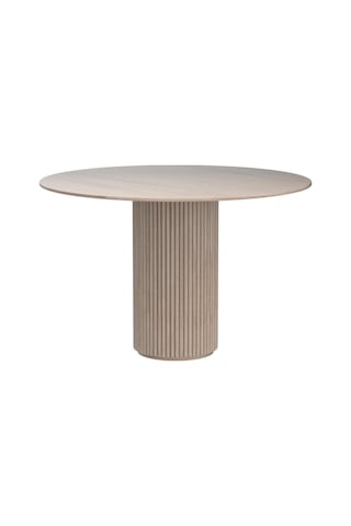 Breeze Yuvarlak Ahşap Bohem Masa 90x90 Krem