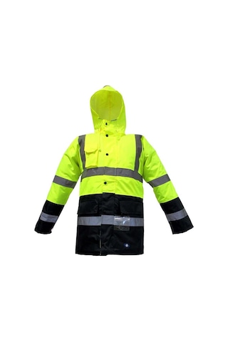 Junıor Jn1013 Waterproof Fosforlu Oxford Parka Sarı Lacivert Xxl Beden Lacivert-Sarı