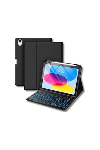Apple Uyumlu iPad 11. Nesil A16 Çipli 2024 2025 Klavyeli Tablet Kılıfı Klavye + Stand