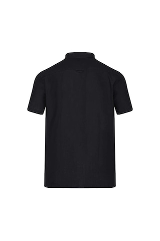 Hatemoğlu Siyah Comfort Fit 100% Pamuk Düğmeli Yaka Kısa Kollu Casual Gömlek 4111999