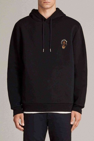 Groot Music Dans Baskılı Siyah Erkek Örme Kapşonlu Sweatshirt (531006053)