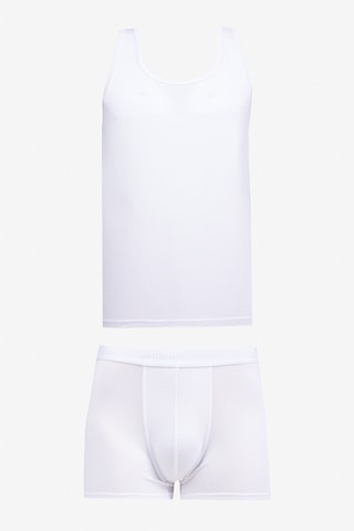 Ac&co Erkek Beyaz Standart Fit Normal Kesim Modal Esnek Boxer-atlet Takımı Beyaz