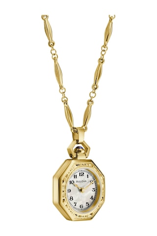 Bulova Rubaiyat Pendant Necklace 25,5 Mm Quartz Saat 97l182 Beyaz