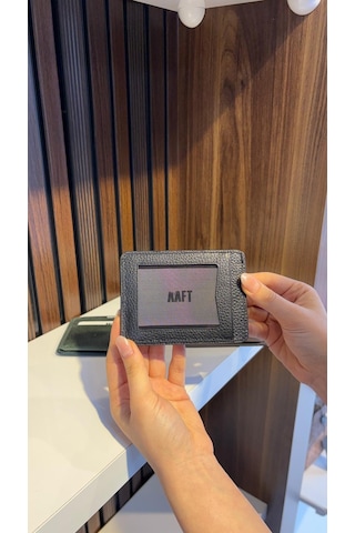 Mft Leather Hakiki Deri Mıknatıslı Kartlık Mona 1103 Siyah