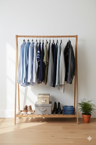 Konfeksiyon Elbise Askılık Tek Raflı 148 105 Cm Kahverengi