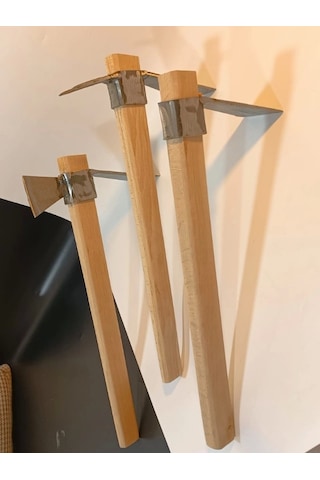 Sürmene Makas Çeliği 3lü Set Paltalı, Düz, Çatallı Kazma Seti Bahçe Tarla Hobi 45cm Profesyonel