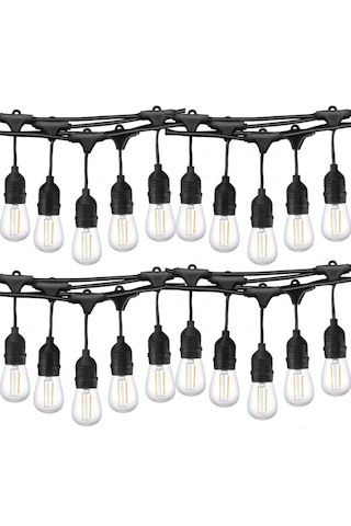 Forlife 220Volt 20 Adet E27 Duylu 20 Metre Kablolu Set (20 Adet S14 Led Ampul Hediyeli) -