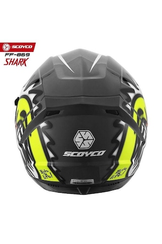 Scoyco 869 Shark Full Face Ece Onaylı Vizörlü Motosiklet Kaskı