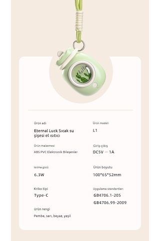 Eternal Luck Biberonlar İçin Şarj Edilebilir El Isıtıcısı Beyaz