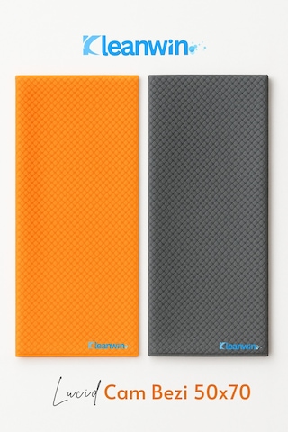 Lucid Mikrofiber Araba Cam Bezi 50x70 Cm 240 Gsm Turuncu & Gri Cam Silme Ve Kurulama Bezi
