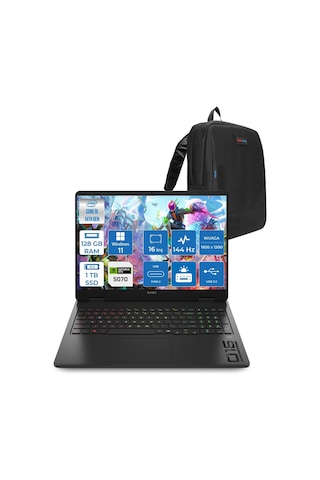 HP Omen 16-AM0031NT C39J4EAH50 i9-14900HX 128 GB 1 TB SSD 8 GB RTX5070 16" W11H Dizüstü Bilgisayar + Zetta Çanta