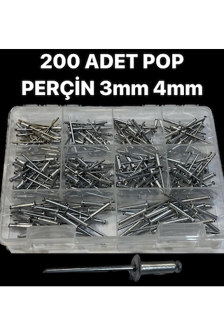 200 ADET 3 MM 4 MM POP PERÇİN SETİ