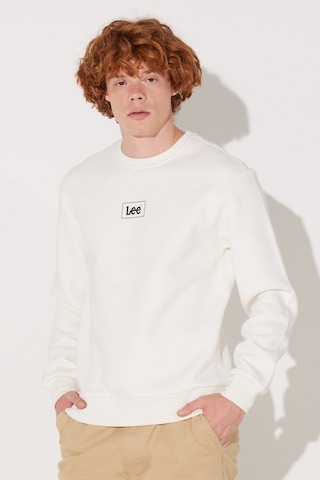 Lee Regular Fit Normal Kesim Sıfır Yaka Sweatshirt L212299102 Kırık Beyaz