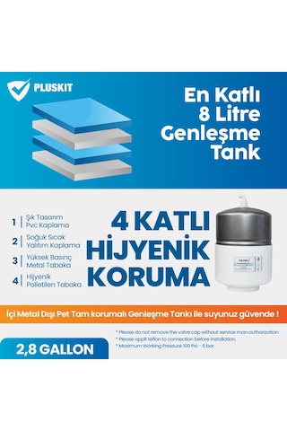 Tanıtıma Özel 8l Enkaplı Basınç Kırıcı Hediye Eko Su Arıtma Cihaz