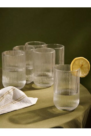 Sl Home Çeşitli Cam Bardaklar 6 Parça 400 Ml "modern" Set 246376571 Beyaz