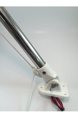 Işıklı Bayrak Direği. Paslanmaz Krom. Ampul. 50cm