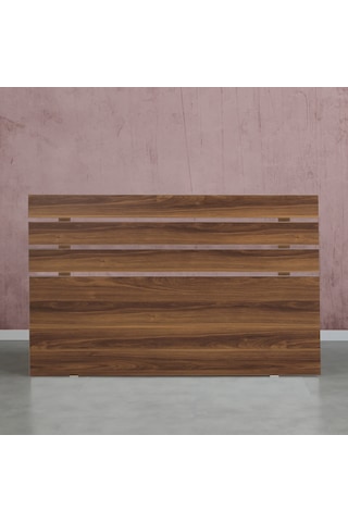 Pasifichome Huga Çift Kişilik Yatak Başlık Ceviz 180 Cm / 180 Cm Baza Başlık