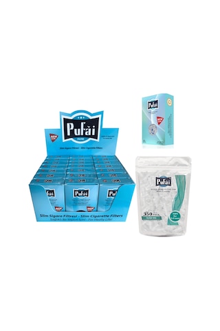 Pufai Slim & Super Slim Filtreli Ağızlık 5 - 6 Mm 21 x 25'li + Süper Slim 5 - 6 MM Adaptör 350'li