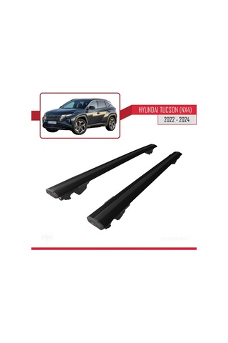 Hyundai Tucson 2022 Ve Sonrası İle Uyumlu Hook Model Anahtar Kilitli Ara Atkı Tavan Barı Siyah