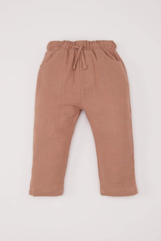 DeFacto Erkek Bebek 2'li Takım Müslin Uzun Kollu Gömlek Beli Lastikli Alt E2013A525SPBG286 Bej