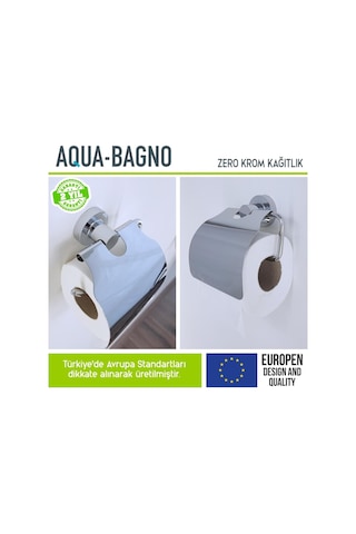 Aqua Bagno Zero Tuvalet Kağıtlığı - Parlak Krom