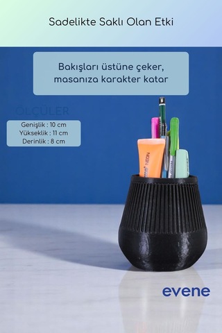 Kalemlik Masa Kalemliği Organizer Kalemlik Siyah Renk Model 88 Çok Renkli