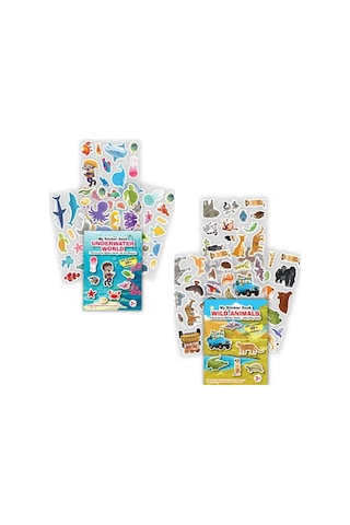 My Sticker Book '' Su Altı Dünyası-vahşi Hayvanlar'' , 2li Set Tükenmeyen Sticker Kitabı