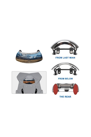 Motosiklet Dikiz Aynası 180 Derece Kör Nokta Aynası Geniş Açı Dikiz Aynası Bisiklet Scooter İçin