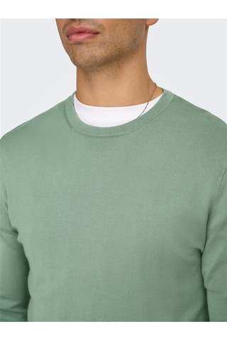 Only & Sons Onswyler Lıfe Reg 14 Ls Crew Knıt Noos Erkek Yeşil Kazak - 22020088
