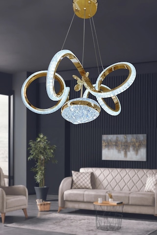 Kıvrım Eliza Top 3 Renk Led Sarkıt Avize Modern Tasarım Oturma Çok Renkli