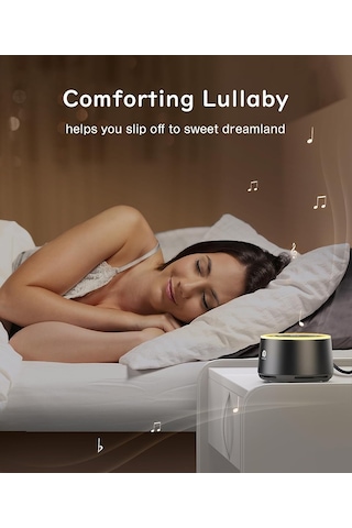 Dreamegg D1 Ses Makinesi - Bebekler İçin Gece Işıklı - Siyah