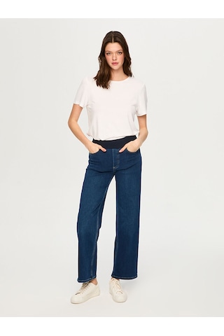 Faik Sönmez Wide Leg Fit Beli Lastikli Rahat Jean Pantolon S26jpn016 Us26jpn01627 İndigo