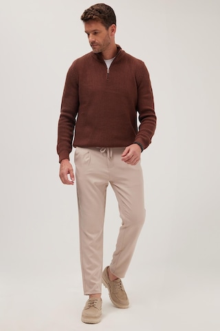 Tudors Erkek Slim Fit Dar Kesim Lastikli Bağcık Detaylı Taş Pantolon-38239 Taş