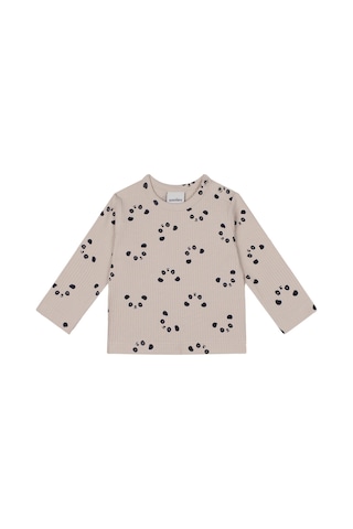 Antebies Bambu, Bej Panda Desenli Beli Lastikli Bağcıklı Uzun Kollu Erkek Kız Bebek Tshirt Pantolon Set Krem