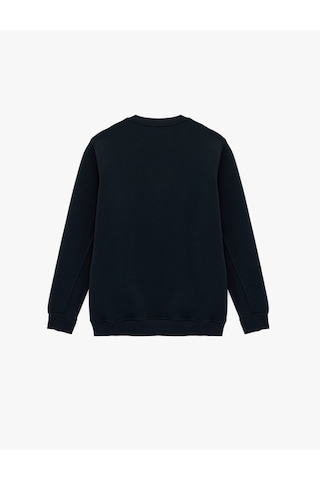 Koton Regular Fit Uzun Kollu Şardonlu Basic Bisiklet Yaka Sweatshirt Lacivert 6sam70051mk Lacivert