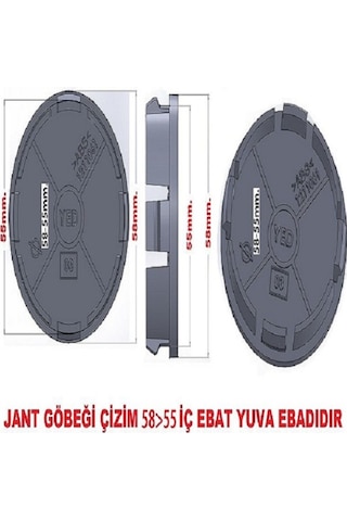 Jant Göbeği Oz Racing 58/55 55Mm Yuva 4'Lü Alu.Siyah