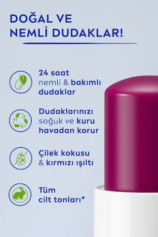 Böğürtlen Renkli Dudak Bakım Kremi 4.8gr, Nemlendirici, Hafif Bordo Işıltı, Dudak Parlatıcısı