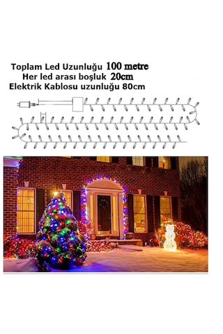 480 Ledli 100 Metre Led Gün Işığı Renk 8 Animasyonlu